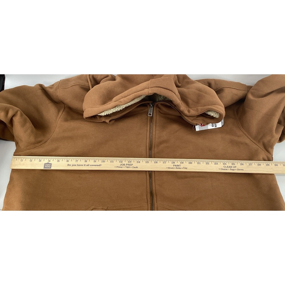 Wrangler Hoodie Men 3XL Brown Workwear Sherpa Lined Full Zip Jacket Rugged - Picture 8 of 9